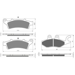 2 Kit plaquettes frein Piaggio Beverly 350 ie Sport Touring Avant et Arrière 193-266 - EBC FA702 et FA701 - Raven 103-118