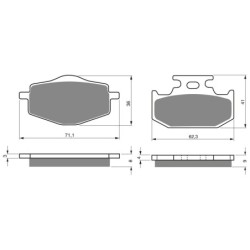 2 Kit plaquettes frein Yamaha XT 225 Serow  Avant et Arrière 018-001 - EBC FA101 et FA152 - Raven 103-120