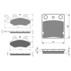 2 Kit plaquettes frein Kawasaki D-Tracker 125  Avant et Arrière 002-144 - EBC FA135 et FA54 - Raven 103-122