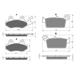 2 Kit plaquettes frein Honda XR 50 R  Avant et Arrière 332-003 - EBC FA197 et FA131 - Raven 103-123