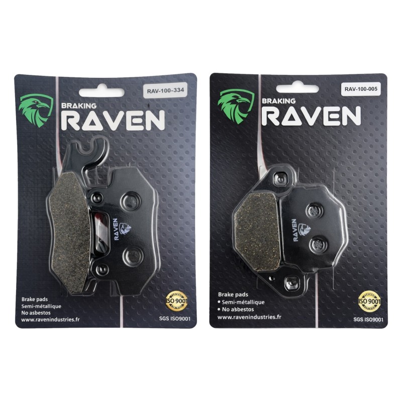 2 Kit plaquettes frein Aeon Elite 125 4T Avant et Arrière 334-005 - EBC FA228 et FA67 - Raven 103-125