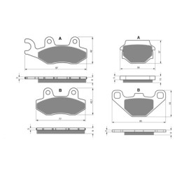 2 Kit plaquettes frein Aeon Elite 125 4T Avant et Arrière 334-005 - EBC FA228 et FA67 - Raven 103-125