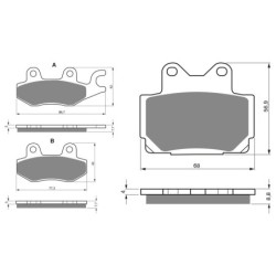2 Kit plaquettes frein Yamaha FZR 50  Avant et Arrière 009-067 - EBC FA165 et FA104 - Raven 103-128