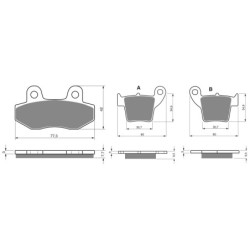 2 Kit plaquettes frein Megelli S 125  Avant et Arrière 011-176 - EBC FA86 et FA346 - Raven 103-133