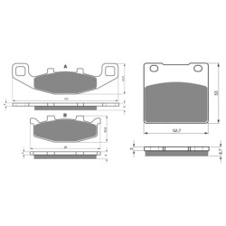 2 Kit plaquettes frein Suzuki GSX 250F  Avant et Arrière 013-016 - EBC FA129 et FA63 - Raven 103-134