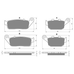 2 Kit plaquettes frein Honda CMX Rebel 500  Avant et Arrière 014-020 - EBC FA196/226 et FA140 - Raven 103-136