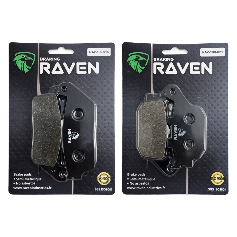 2 Kit plaquettes frein Honda VT 1300 Stateline  Avant et Arrière 014-021 - EBC FA196/226 et FA174 - Raven 103-137