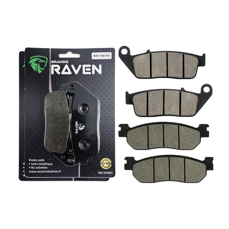 2 Kit plaquettes frein Yamaha Skycruiser 125 ABS  Avant et Arrière 014-146 - EBC FA196/226 et FA275 - Raven 103-139