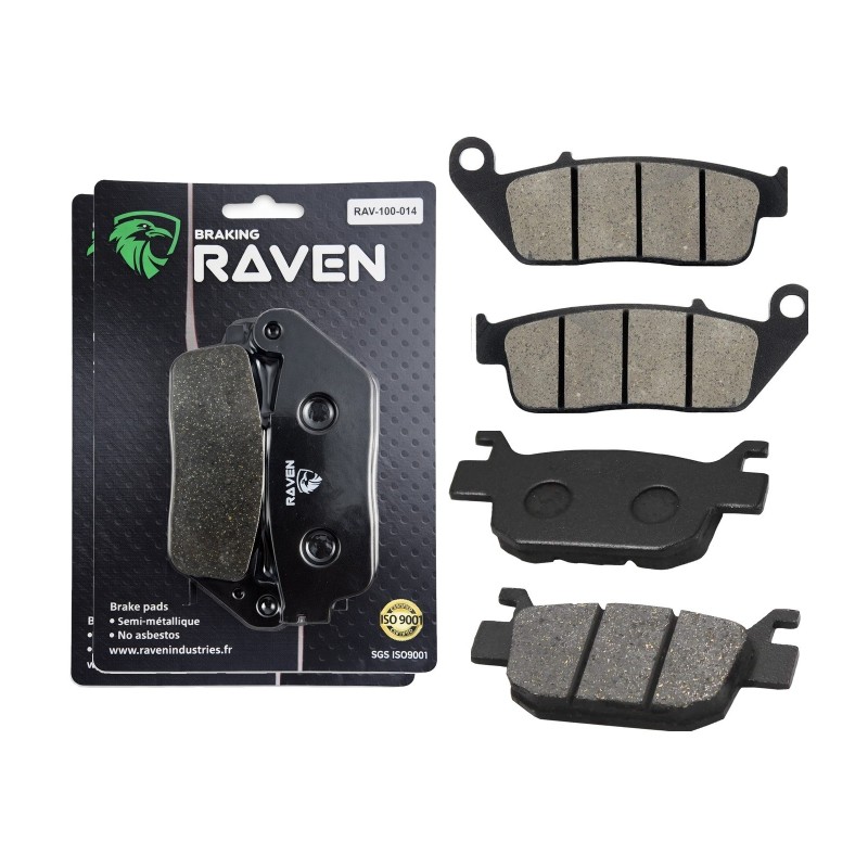 2 Kit plaquettes frein Honda Forza 125 NSS Avant et Arrière 014-287 - EBC FA196/226 et SFA415 - Raven 103-140