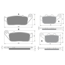 2 Kit plaquettes frein Honda CMX Rebel 300  Avant et Arrière 014-306 - EBC FA196/226 et FA496 - Raven 103-141