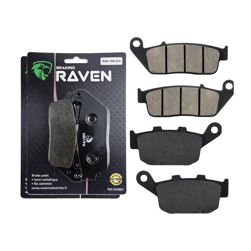 2 Kit plaquettes frein Honda NC 750 X  Avant et Arrière 014-306 - EBC FA196/226 et FA496 - Raven 103-141