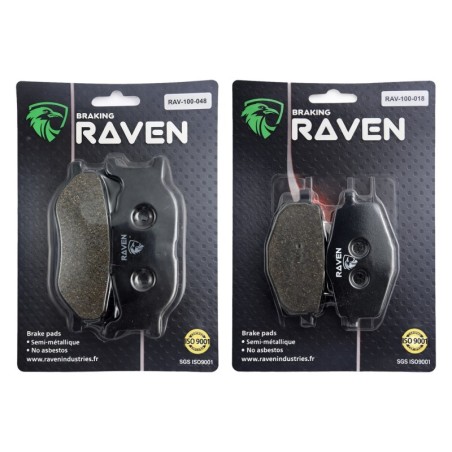 2 Kit plaquettes frein Cf-moto V5 250 T-5 Custom Avant et Arrière 048-018 - EBC FA179 et FA101 - Raven 103-143