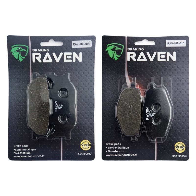 2 Kit plaquettes frein Yamaha TDR 125 R Avant et Arrière 099-018 - EBC FA199 et FA101 - Raven 103-144