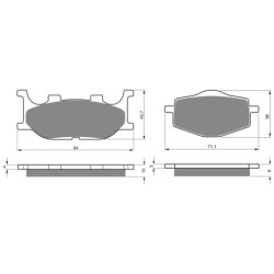 2 Kit plaquettes frein Yamaha TDR 125 R Avant et Arrière 099-018 - EBC FA199 et FA101 - Raven 103-144