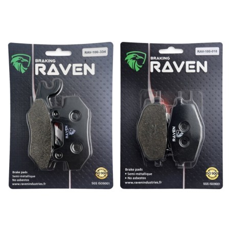 2 Kit plaquettes frein Cf-moto T-Si 150 CF Avant et Arrière 334-018 - EBC FA228 et FA101 - Raven 103-146