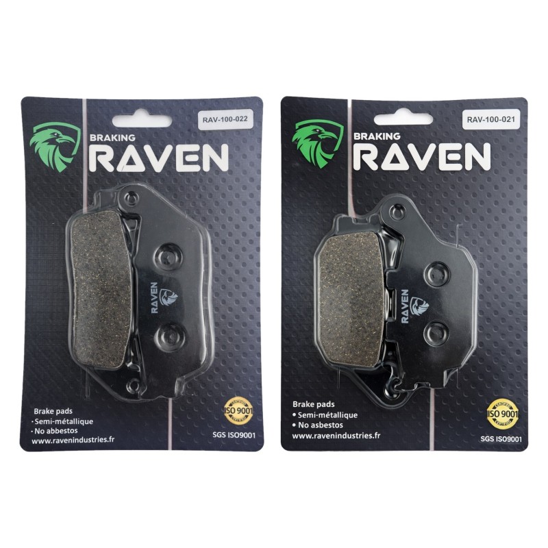 2 Kit plaquettes frein Honda CB 750 Nighthawk  Avant et Arrière 022-021 - EBC FA142 et FA174 - Raven 103-154