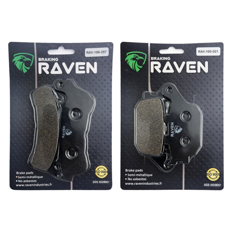 2 Kit plaquettes frein Honda NC 700 S Avec ABS Avant et Arrière 257-021 - EBC FA388 HH et FA174 - Raven 103-155