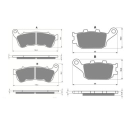 2 Kit plaquettes frein Honda XRE 300 Avec ABS Avant et Arrière 359-021 - EBC FA640 et FA174 - Raven 103-156