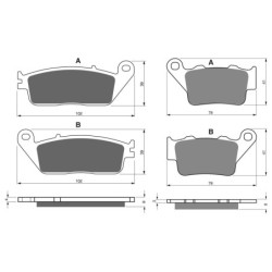 2 Kit plaquettes frein Yamaha Majesty S 125  Avant et Arrière 022-023 - EBC FA142 et FA208, 213 - Raven 103-157