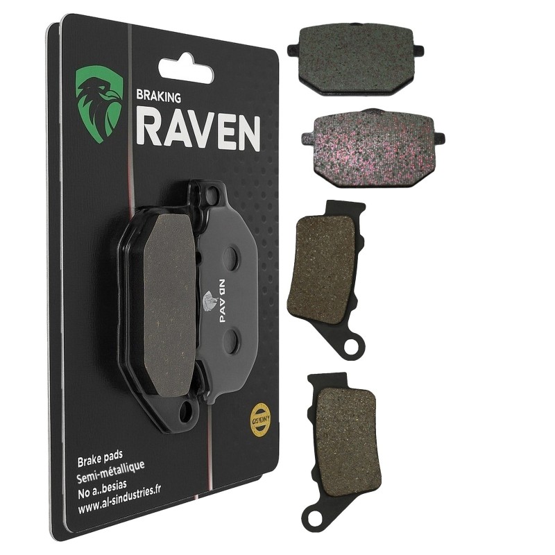 2 Kit plaquettes frein Alfer VRE 125 4T Avant et Arrière 029-023 - EBC FA118 et FA208, 213 - Raven 103-159