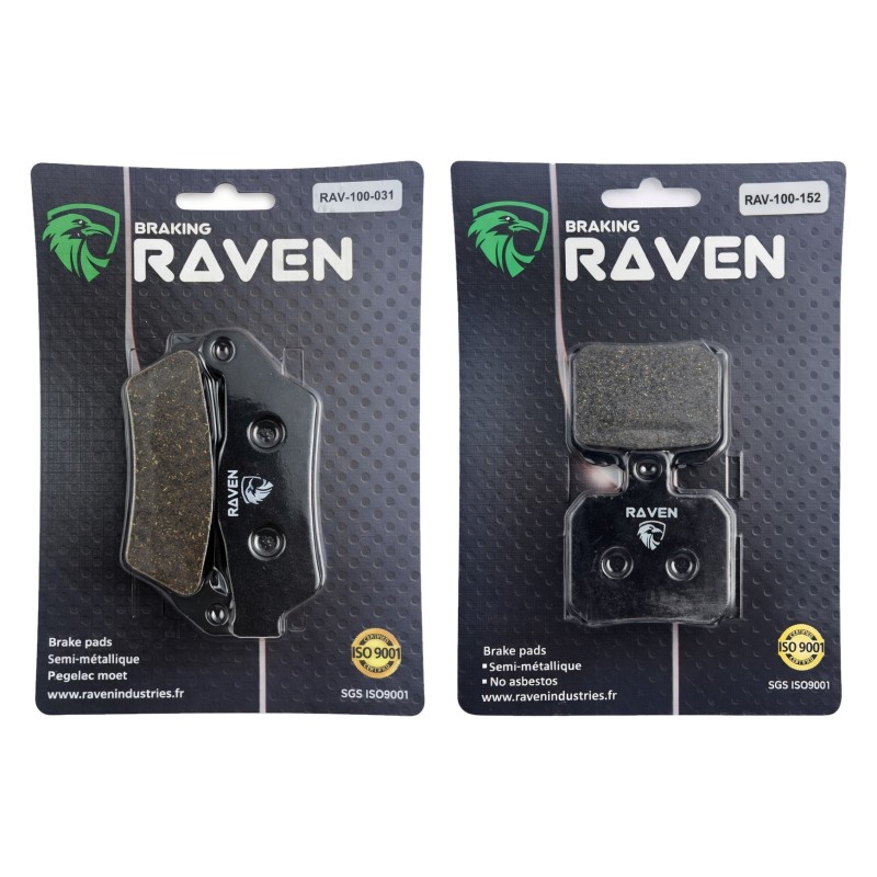 2 Kit plaquettes frein Yamaha Maxster 125 XQ Avant et Arrière 031-152 - EBC FA181 et FA266 - Raven 103-164
