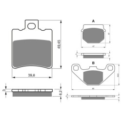 2 Kit plaquettes frein Gilera Eaglet 50  Avant et Arrière 098-042 - EBC FA193 et FA83/2 - Raven 103-175