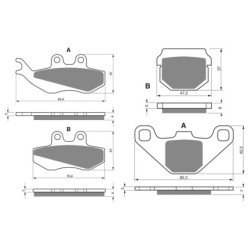 2 Kit plaquettes frein Alfer VX 125 Explorer Avant et Arrière 122-047 - EBC FA194 et FA83 - Raven 103-177