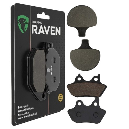 2 Kit plaquettes frein Harley-davidson Softail Deuce FXSTD Avant et Arrière 057-181 - EBC FA94 et FA400 - Raven 103-183
