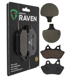 2 Kit plaquettes frein Harley-davidson Softail Springer Classic FLSTSC et I Avant et Arrière 057-181 - EBC FA94 et FA400 - Raven