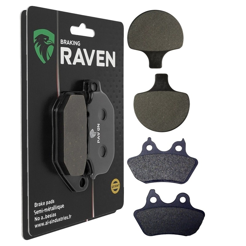 2 Kit plaquettes frein Harley-davidson Cvo Softail Springer FXSTSSE Avant et Arrière 057-244 - EBC FA94 et FA434 - Raven 103-184