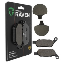 2 Kit plaquettes frein Harley-davidson Softail Cross Bones FLSTSB Avant et Arrière 057-273 - EBC FA94 et FA458HH - Raven 103-185