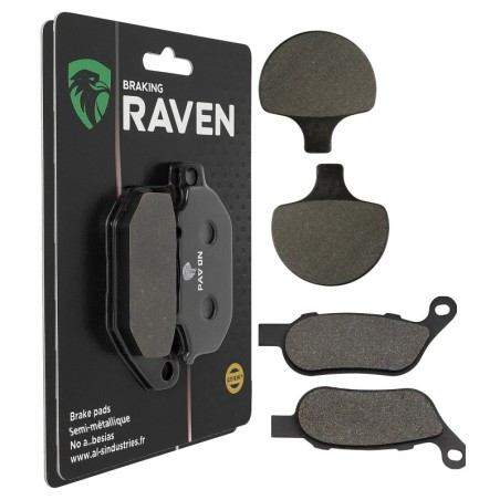 2 Kit plaquettes frein Harley-davidson Softail Cross Bones FLSTSB Avant et Arrière 057-273 - EBC FA94 et FA458HH - Raven 103-185