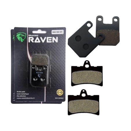 2 Kit plaquettes frein Aprilia Climber 280 R Avant et Arrière 121-066 - EBC FA115 et FA156 - Raven 103-187