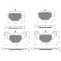 2 Kit plaquettes frein Fantic Strada 50  Avant et Arrière 086-094 - EBC FA67/2 et FA173 - Raven 103-190