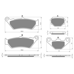 2 Kit plaquettes frein Aprilia Moto 6.5 650 stark Avant et Arrière 106-094 - EBC FA209 et FA173 - Raven 103-191