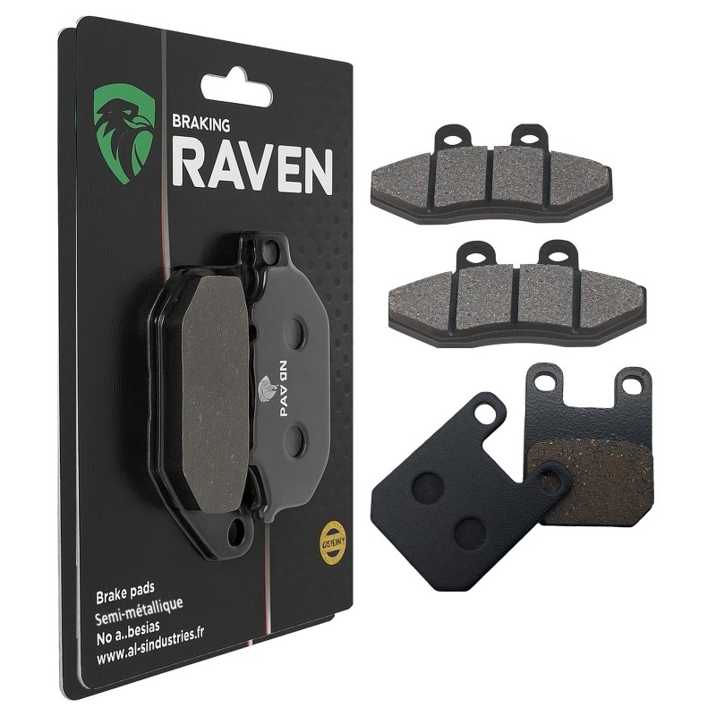 2 Kit plaquettes frein Sherco SM 50 Supermotard Avant et Arrière 095-121 - EBC FA167 et FA115 - Raven 103-195