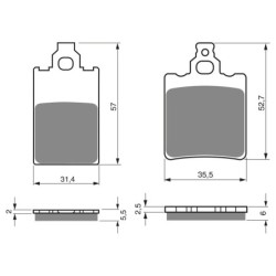 2 Kit plaquettes frein Aprilia Tuareg 50  Avant et Arrière 115-096 - EBC FA116 et FA60 - Raven 103-197