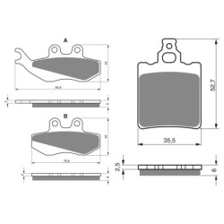 2 Kit plaquettes frein Aprilia MX 50  Avant et Arrière 122-096 - EBC FA194 et FA60 - Raven 103-198