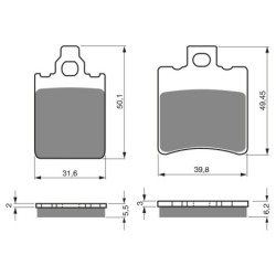 2 Kit plaquettes frein Italjet Formula 50  Avant et Arrière 118-098 - EBC FA186 et FA193 - Raven 103-200