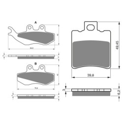 2 Kit plaquettes frein Benelli Velvet 400 Dusk Avant et Arrière 122-098 - EBC FA194 et FA193 - Raven 103-202