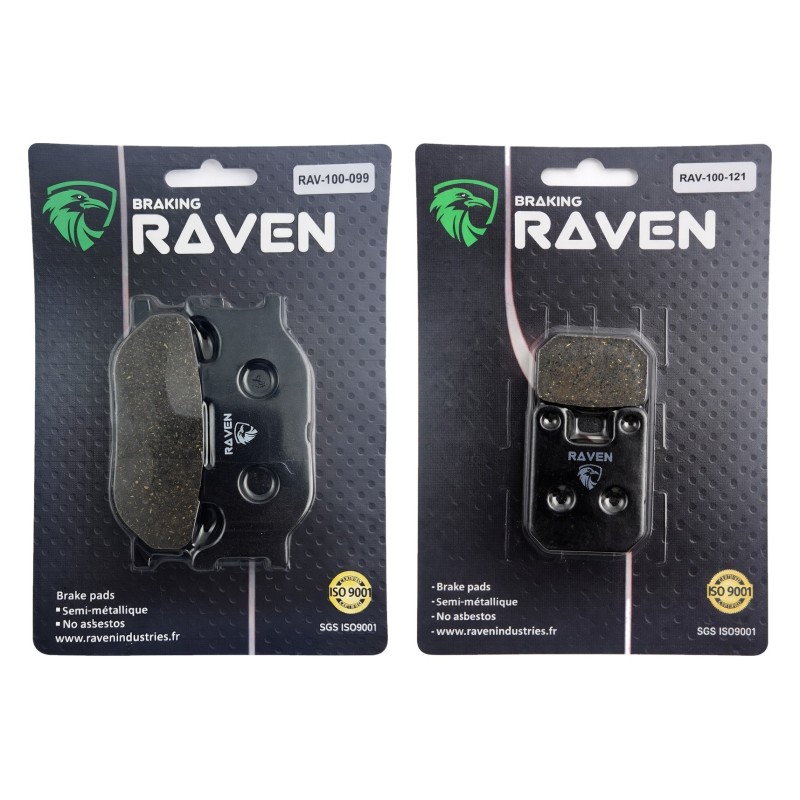2 Kit plaquettes frein Husqvarna WR 50  Avant et Arrière 099-121 - EBC FA199 et FA115 - Raven 103-207