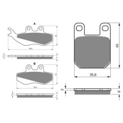 2 Kit plaquettes frein Yamaha TZR 50  Avant et Arrière 122-121 - EBC FA194 et FA115 - Raven 103-215