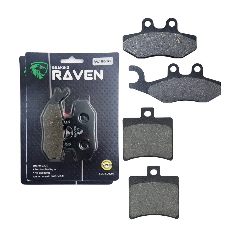 2 Kit plaquettes frein Malaguti Madison 150  Avant et Arrière 122-150 - EBC FA194 et FA298 - Raven 103-218