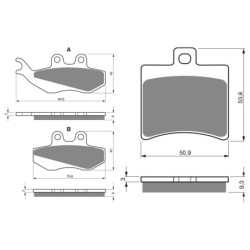 2 Kit plaquettes frein Malaguti Madison 150  Avant et Arrière 122-150 - EBC FA194 et FA298 - Raven 103-218
