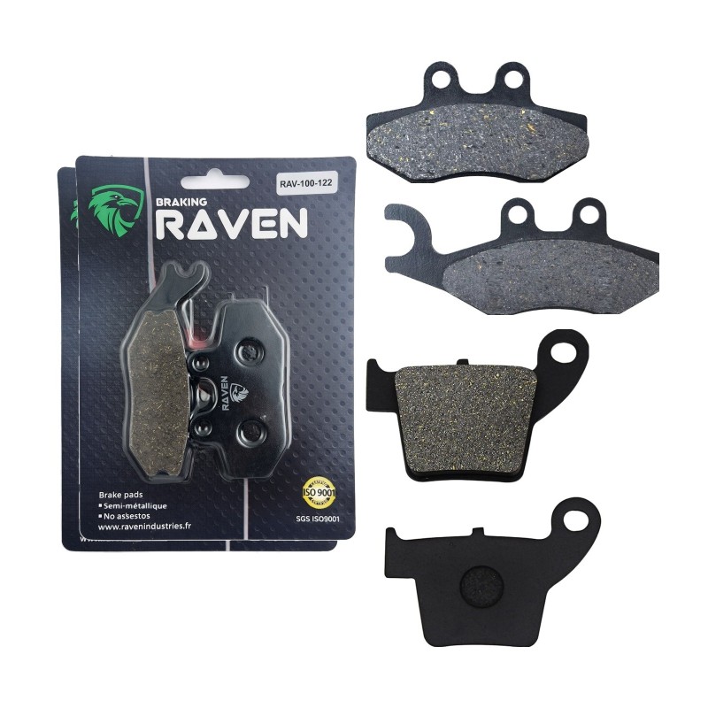 2 Kit plaquettes frein Alfer EVX 400 Electric Avant et Arrière 122-176 - EBC FA194 et FA346 - Raven 103-219