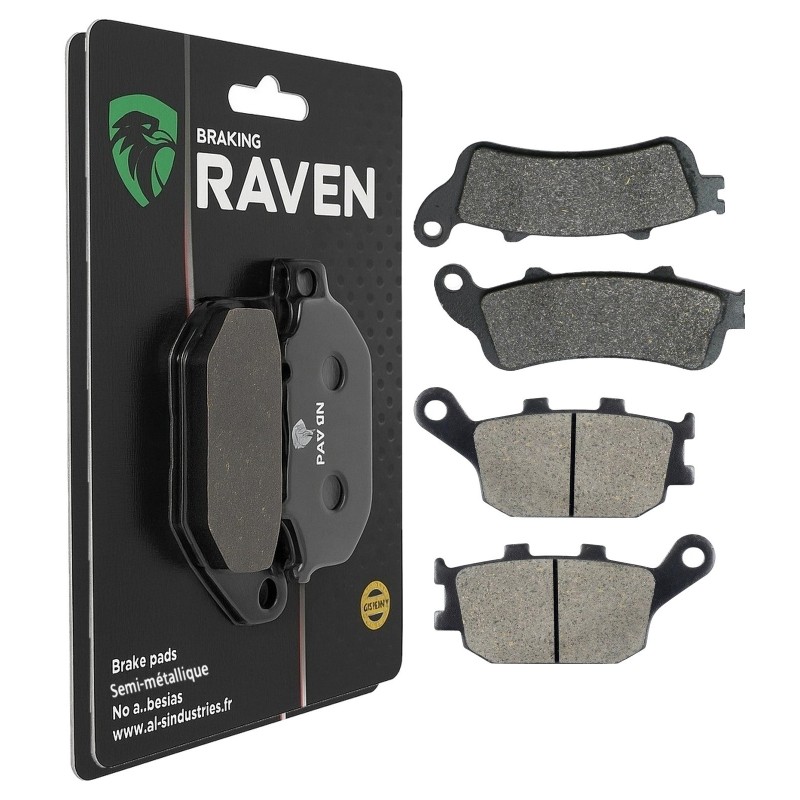 2 Kit plaquettes frein Honda Forza 250 NSS Avant et Arrière 135-155 - EBC FA281 et FA358 - Raven 103-220