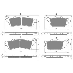 2 Kit plaquettes frein Honda Jazz 250 NSS Avant et Arrière 135-155 - EBC FA281 et FA358 - Raven 103-220