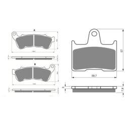 2 Kit plaquettes frein Harley-davidson Sportster 1200 Custom XL1200C Avant et Arrière 359-148 - EBC FA640 et FA254 - Raven 103-2