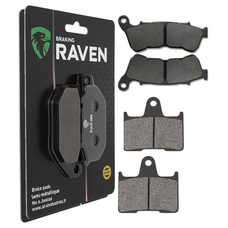 2 Kit plaquettes frein Harley-davidson Sportster 883 Low XL883L Avant et Arrière 359-148 - EBC FA640 et FA254 - Raven 103-227