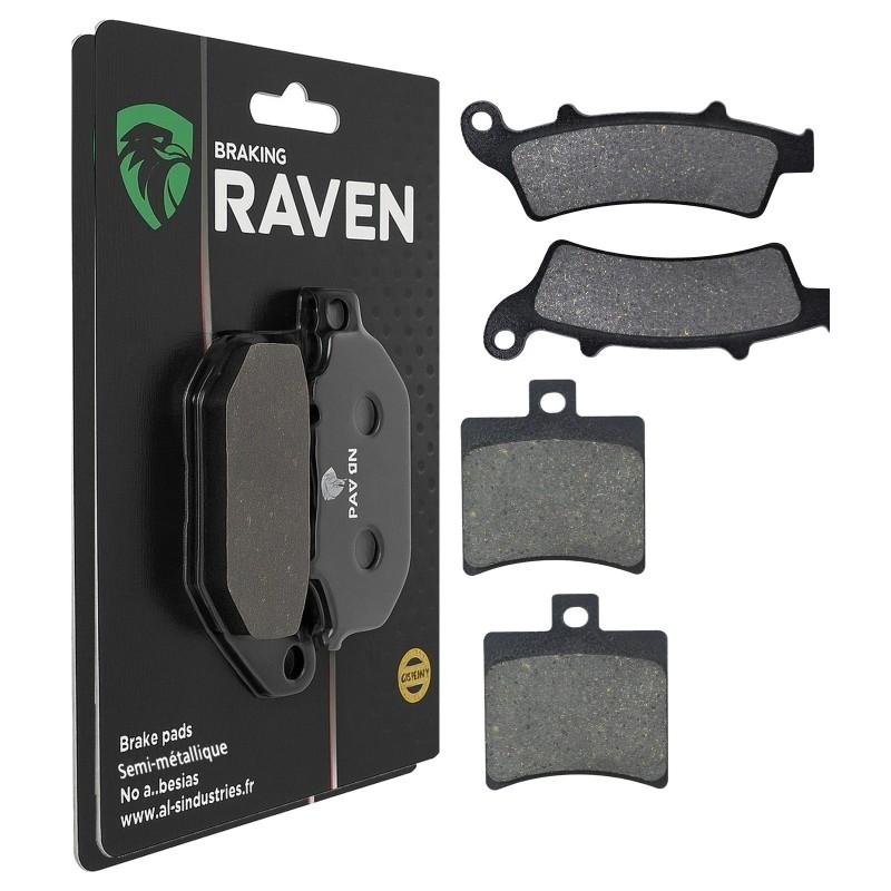 2 Kit plaquettes frein Malaguti Madison 400 K Avant et Arrière 193-150 - EBC FA324 et FA298 - Raven 103-228